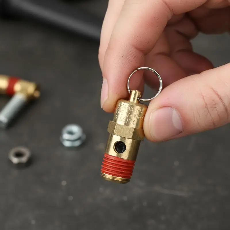 Versatile 1/4 Inch Male NPT Threaded Air Compressor Pressure Relief Valve Safety Valve Sturdy Design for Workshop Compressor
