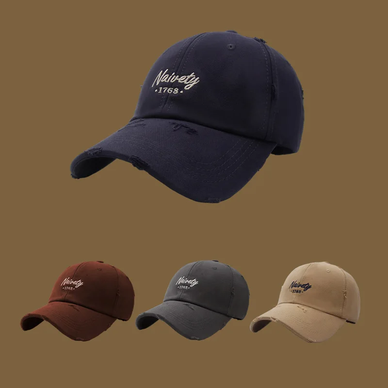 

2025 Unisex Baseball Cap Embroidery Washed Distressed | Boho Style Soft Top Breathable | Summer Sun Hat Street Fashion
