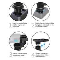 Expandable Car Cup Holder Versatile Car Cup Holder Tray 3-in-1 Food Table 360° Rotate Anti-slip Auto Drink Holder