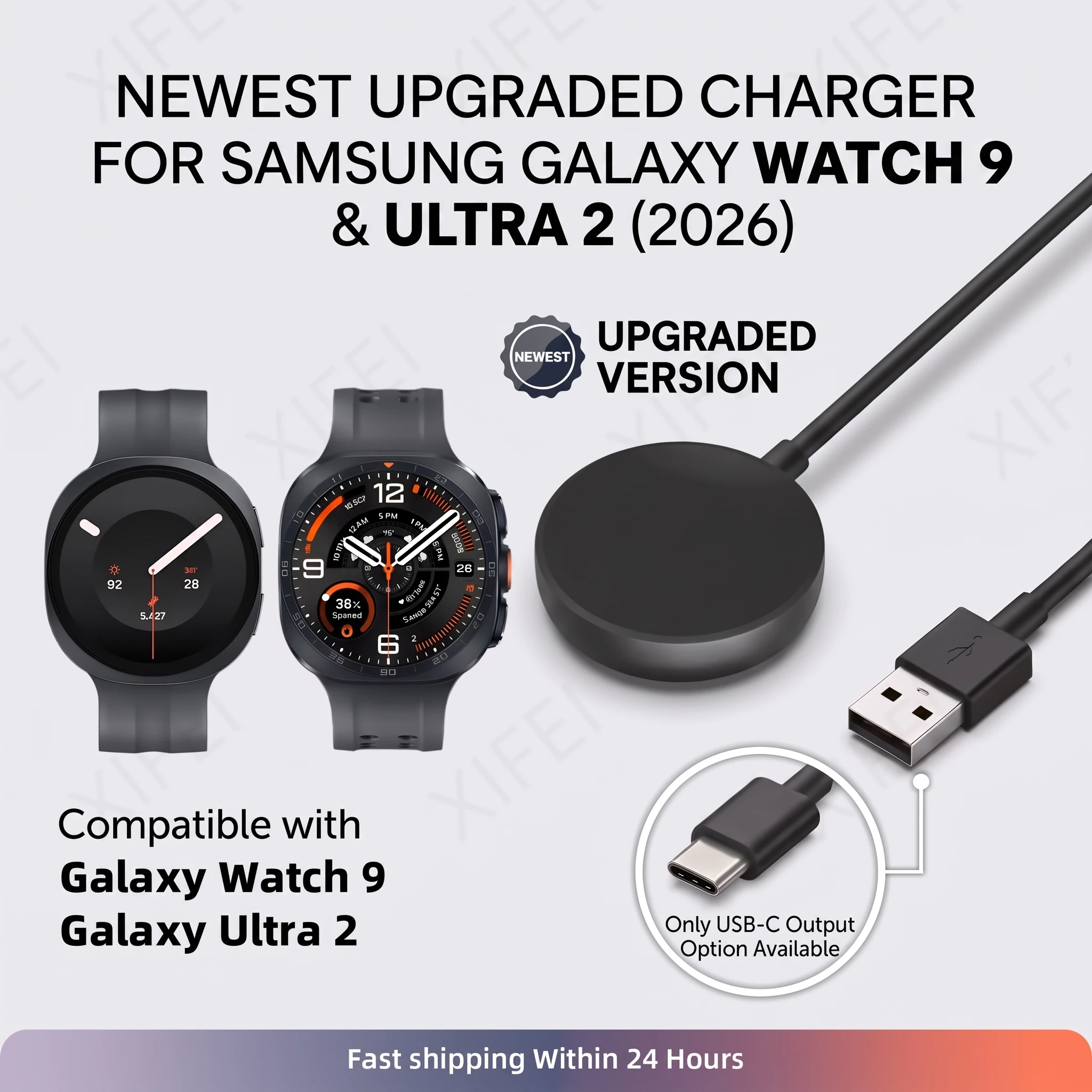 Upgrade For Samsung Galaxy Watch 9 Ultra 2 Charger For Samsung Watch 8 7 6 5 4 Active Classic Ultra Magnetic Charging Cable Dock
