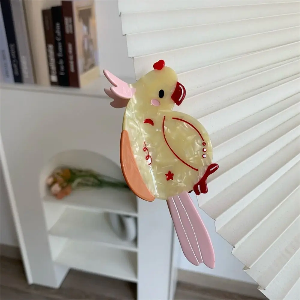 

Креативная милая заколка-краб в виде мультяшной акулы/попугая, из ацетатного волокна, в корейском стиле, для девочек