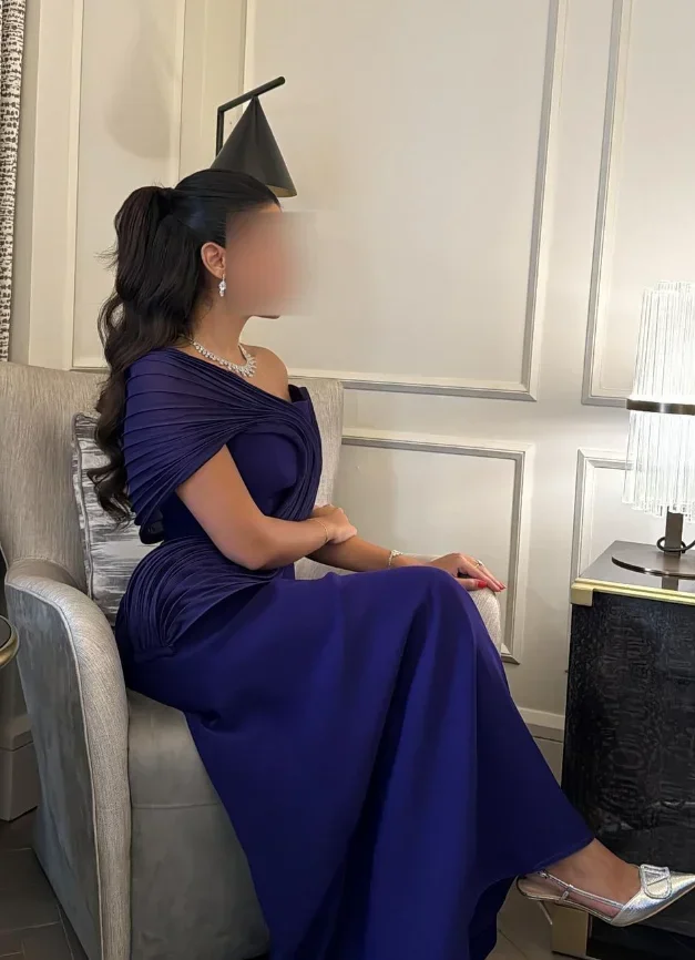 Maßgeschneidertes Ballkleid, klassisch, exquisit, Retro-Jersey-Muster, drapiert, gerade, einschultrige, lange Kleider, hohe Qualität, passend