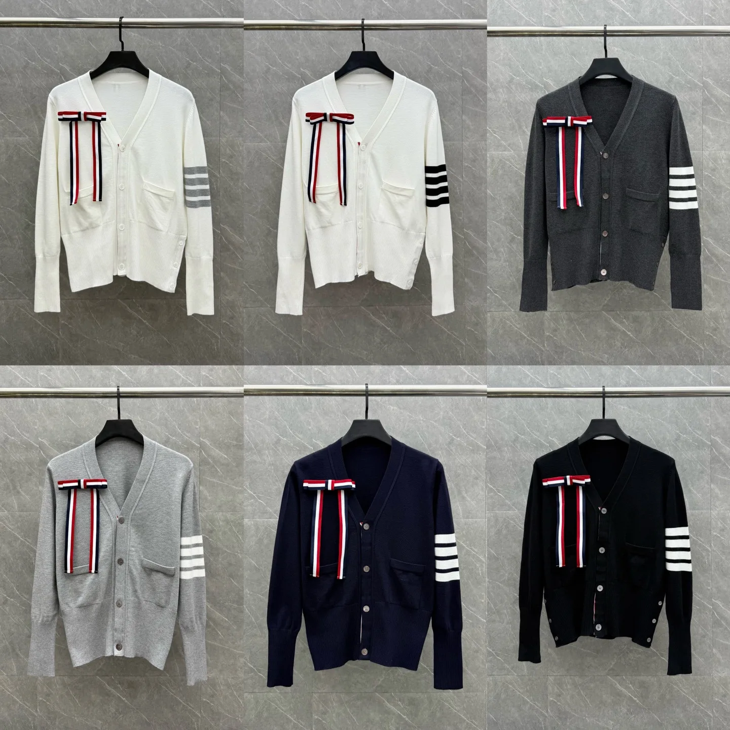 

Autumn Winter New Sle Men's Knitted Cardigan Knot Four Buttons Removable Casual Versatile Cotton Long Sve V-Ne