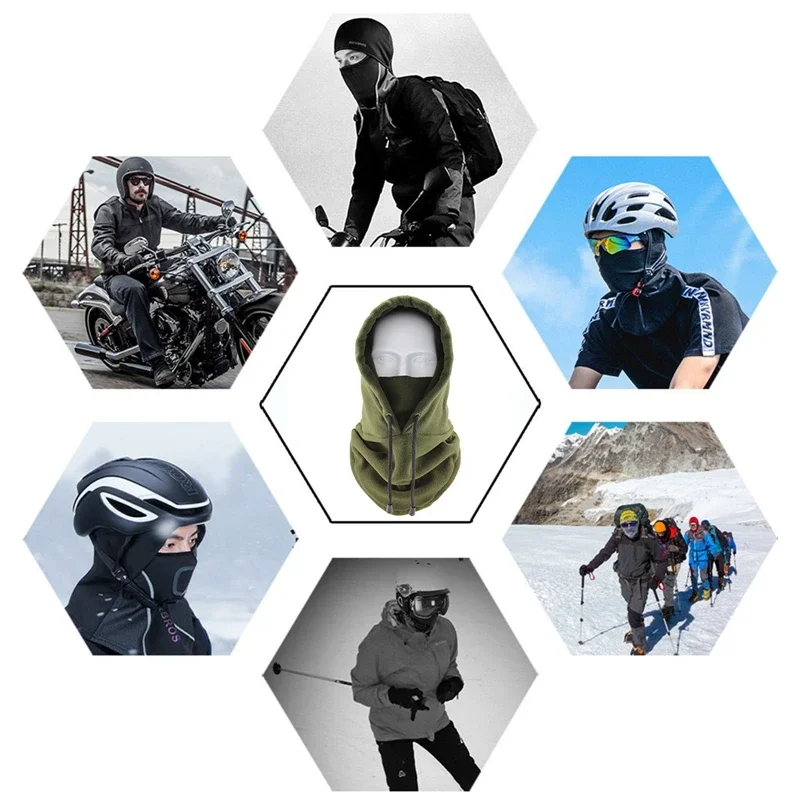 Winter Thermo Halswärmer Outdoor Fleece Sturmhaube Schal Skifahren Gesichtsmaske Snood Kapuze Hut Winddicht Warm Halten Radfahren Kappe Neue – Detail 2