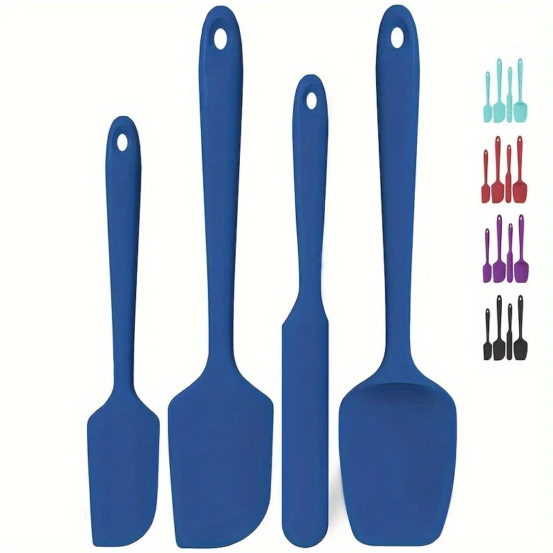 Conjunto de Espátulas de Silicone Resistentes ao Calor - Ferramentas de Cozinha Flexíveis para Utensílios Antiaderentes, Duráveis e Fáceis de Limpar