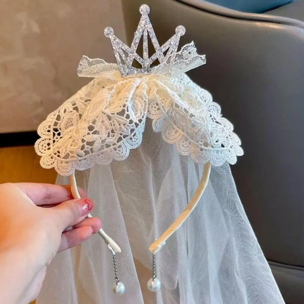 Креативная сетчатая повязка для волос на день рождения, корона, марля, повязка на голову с днем рождения, корейский стиль, реквизит для фотосессии, обруч для волос для девочек, детский
