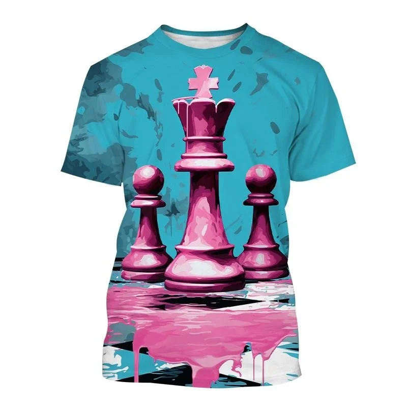 

Vintage Chess 3d Print T-shirt For Men Fashion Casual Short-sleeved Personalized Tops Street Round Neck Summer T Shirt Clothes