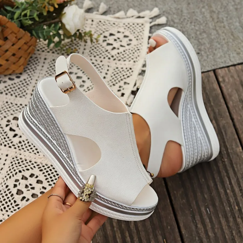 New Woman Platform Wedge Sandals Female Fashion Elegant Ladies Slippers Summer Female Peep Toe High Heels Slides Sandalias Mujer