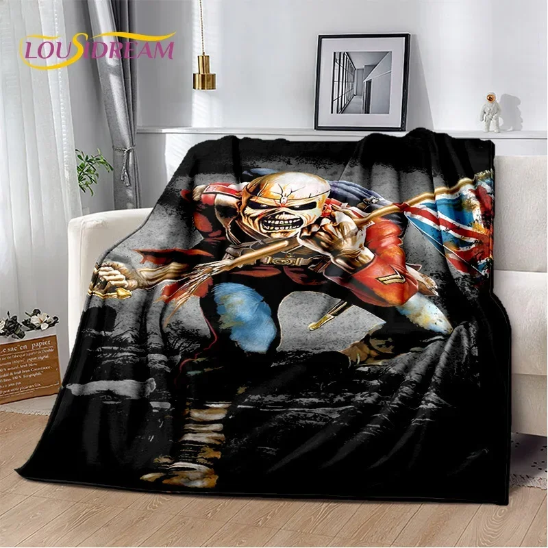 3D I-Iron M-Maiden HD Metal Band Soft Flannel Blanket for Bed Bedroom Sofa Picnic,Throw Blanket for Cover Outdoors Leisure Gift