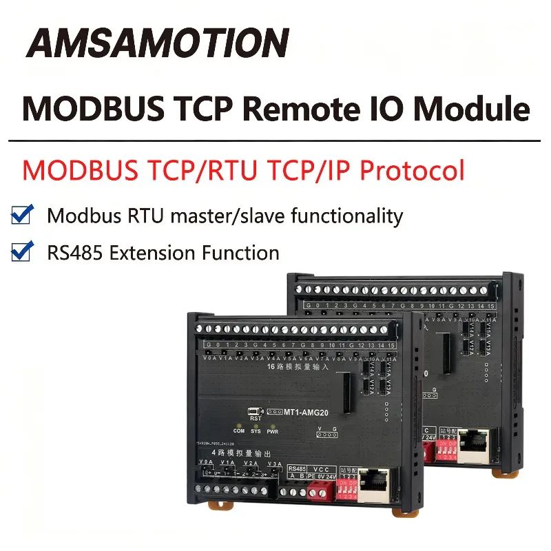 MODBUS TCP IO Module MT1-AMG20 16AI 4AO Analog Output Input Convert Acquisition 0-20mA 0-10v