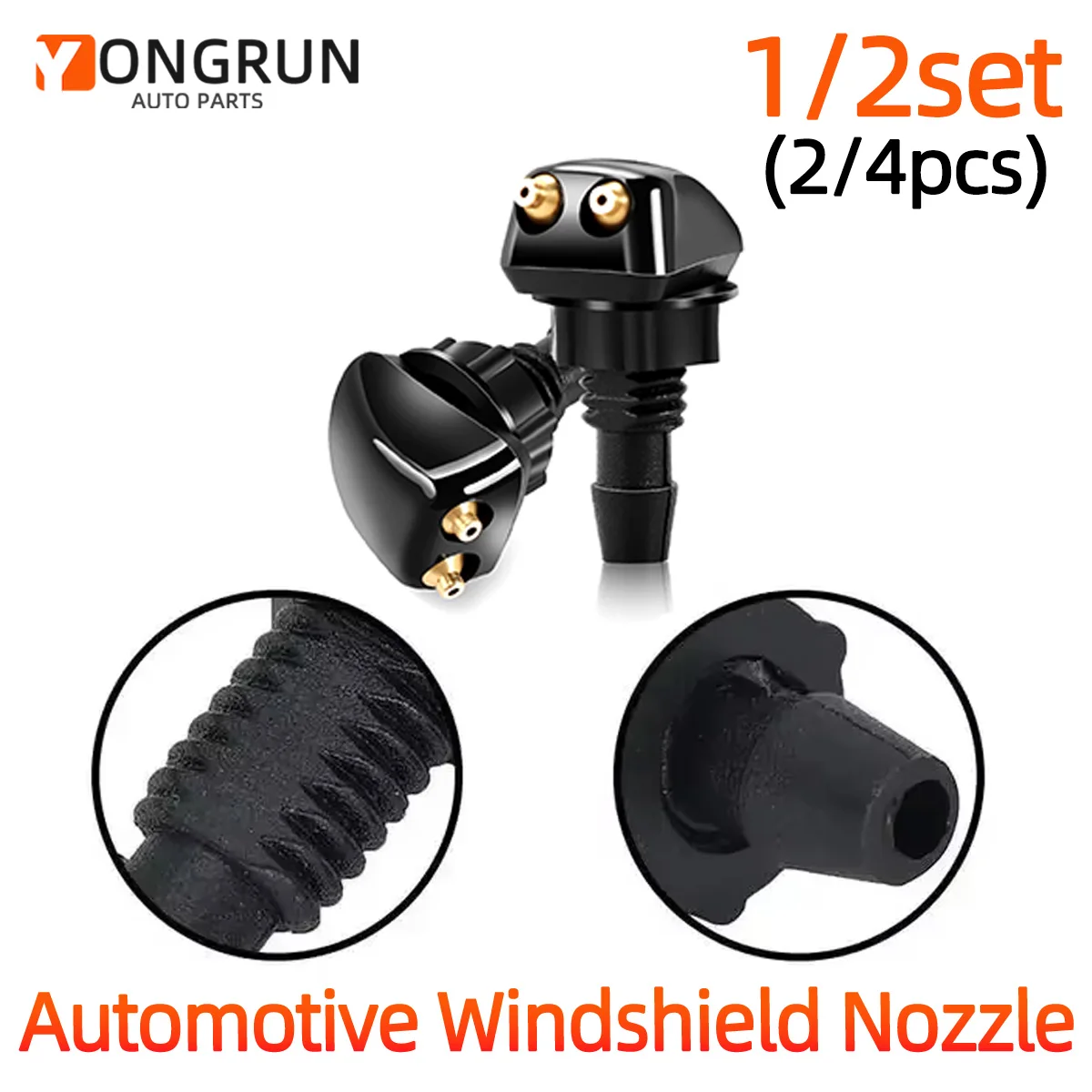 YONGRUN 1/2set Auto Wischer Düse Geeignet Für Die Meisten Auto Modelle Doppel Loch Düse Für Auto Scheibenwascher wischer Zubehör