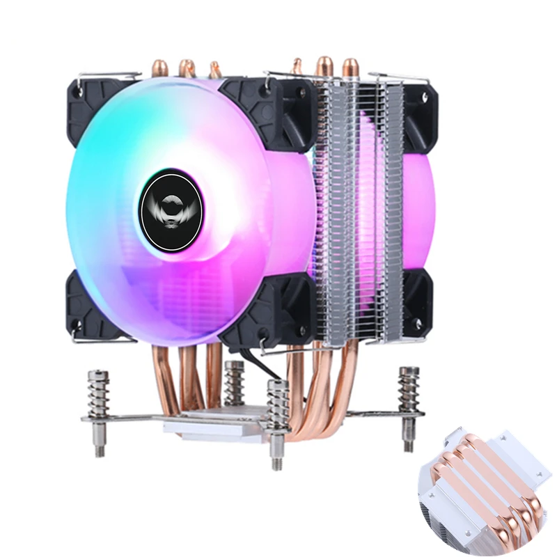 4 Heat Pipes CPU Cooler For Intel LGA 2011 X79 X99 PC Motherboard i5 i7 Processor Air-cooled 90mm Quiet Cooling Fan 3pin 4Pin