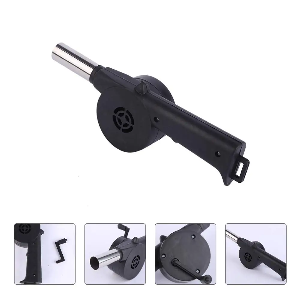 Grill Manual Fan Hand Crank BBQ Fan Portable Barbeque Air Blower With Manual Handle Speed Control Hand-cranked Blower For Out