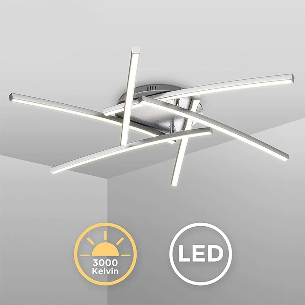 

Modern Led Ceiling Lights for Living Room Bedroom Ceiling Lamp 42W Chrome Plating Study Kitchen Indoor Lighting Fixture