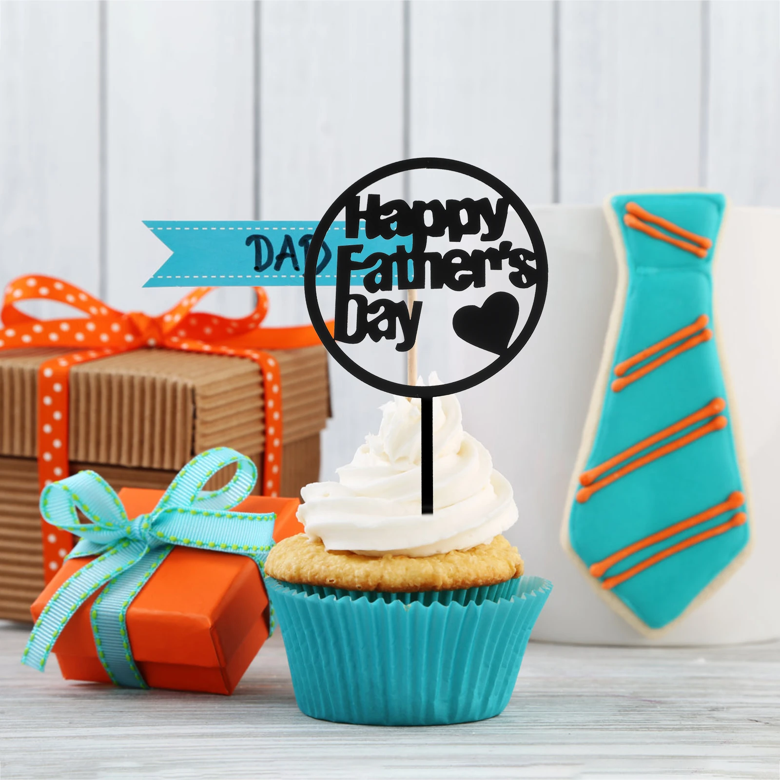 

20pcs Acrylic Cake Toppers Reusable Cupcake Picks Festival Party Supplies Father'S Day Decor Dessert Fruit Bowl Picks 12.5X14Cm