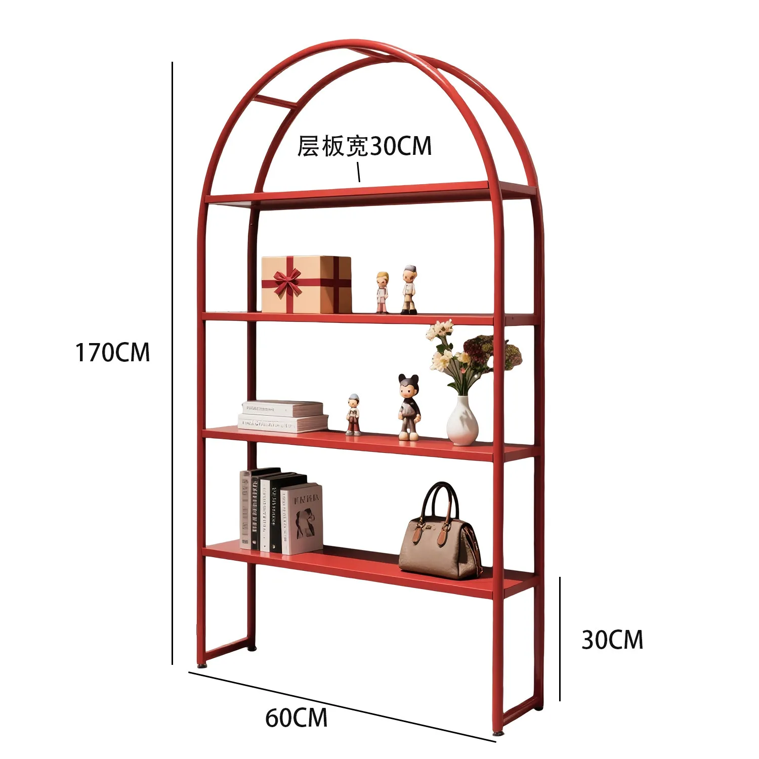 Light luxury clothing store display racks, book racks, shoe racks, bag display shelves, floor-to-ceiling shelves, multi-level st