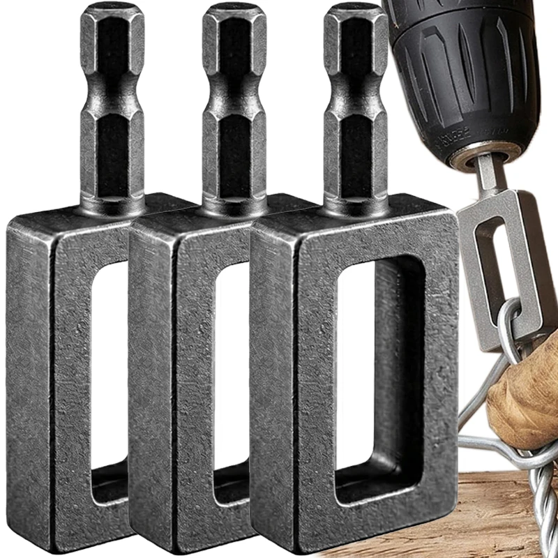 Duty Drill Wire Twister Tool Hex Shank Multifunctional Winding Twisting Sleeves Iron Wire Nut Twister for Outdoor Fence Repair