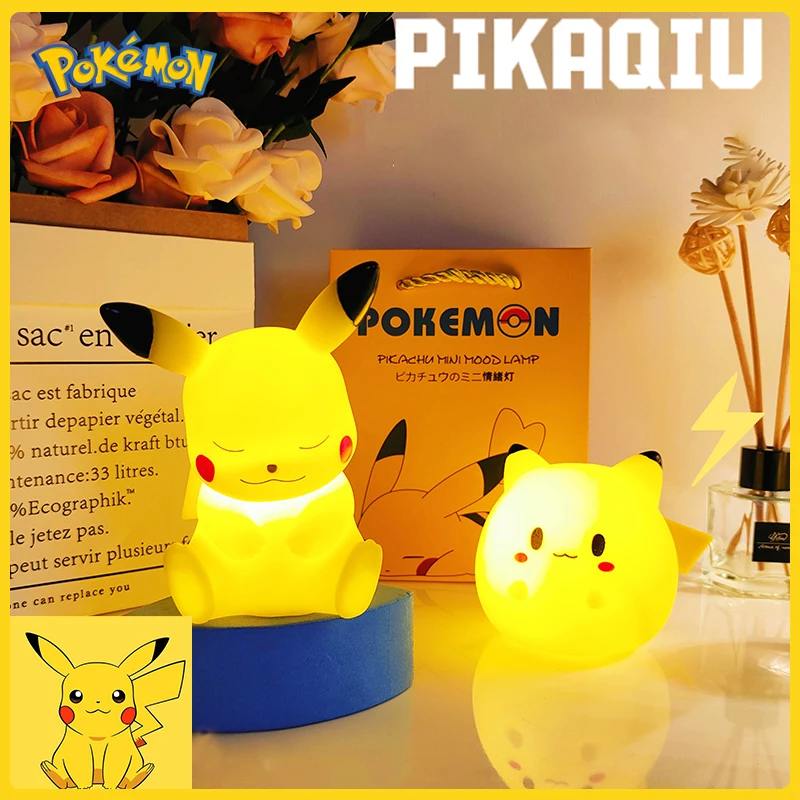 Pokemon Pikachu Night Light Glowing Anime Figures Toy Pokemon Pikachu Cute Bedside Led Lamp Kawaii Children Birthday Gift Girl images - 6