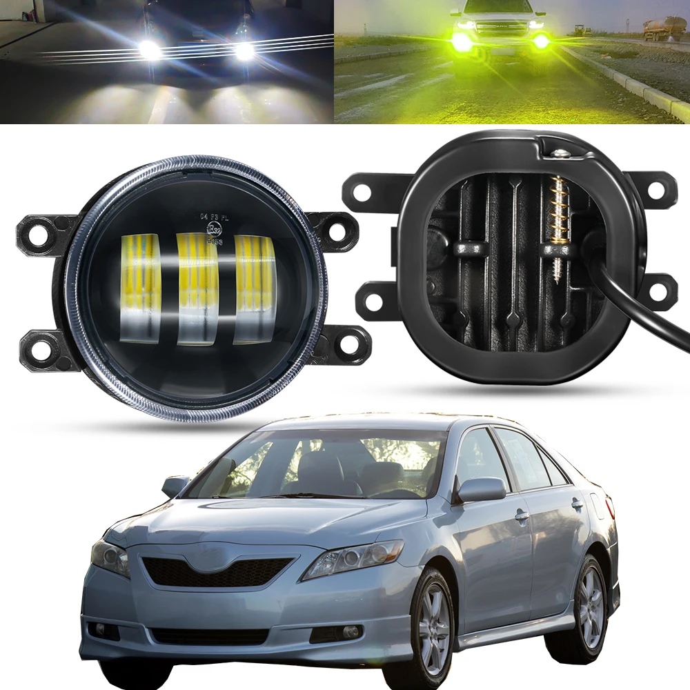 2 X Car Front Bumper LED Fog Light Assembly For Toyota Camry 2007-2015 30W 6000LM DRL Fog Daytime Running Lamp 12V