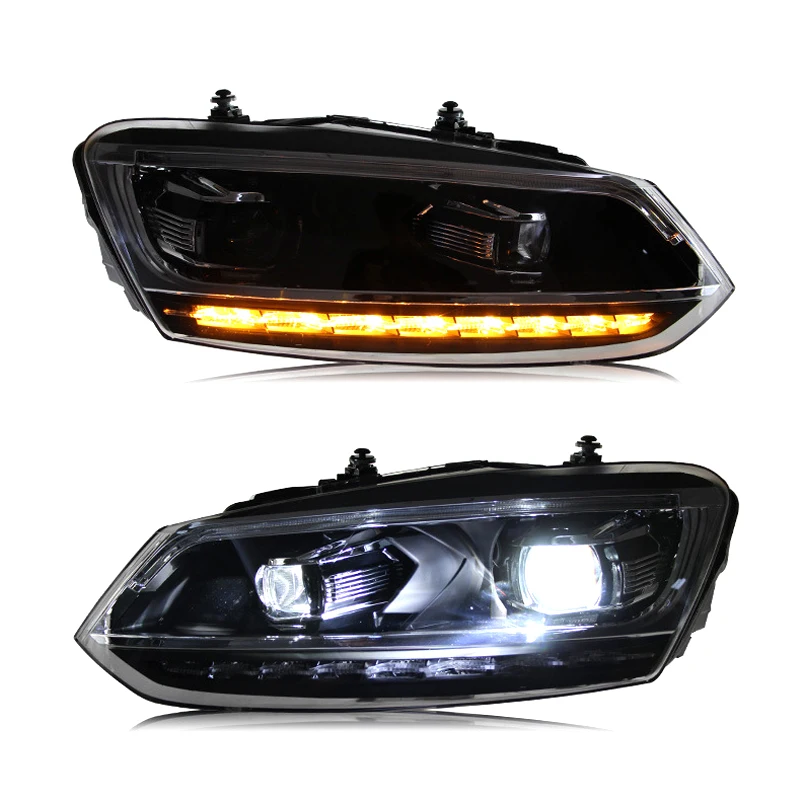 

Биксеноновые светодиодные фары для Volkswagen Polo 2011-2018 гг., галогенные и ксеноновые передние фары автомобиля