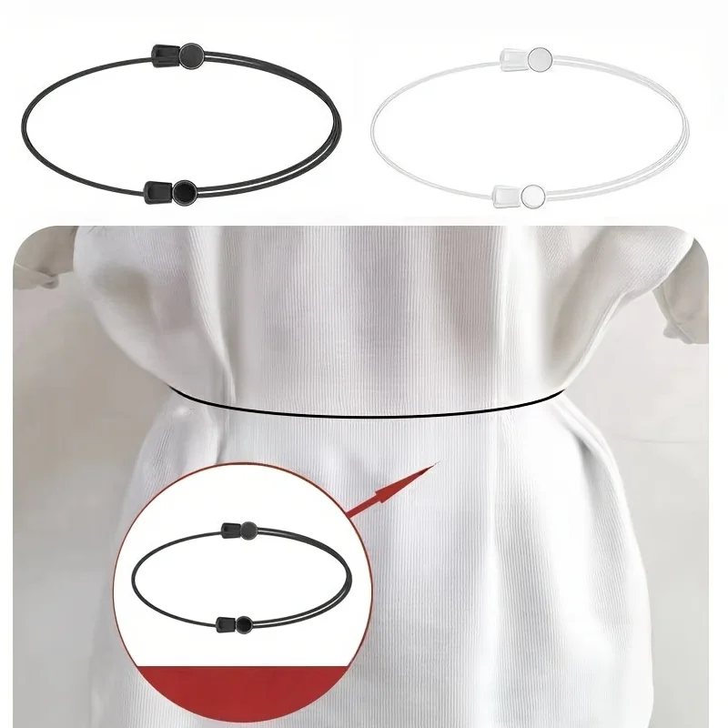 1pc Adjustable Band Crop Tuck Too  Black Elastic Crop Tuck for Sweater, Shirt, Summer Crop Tops Adjustable Band