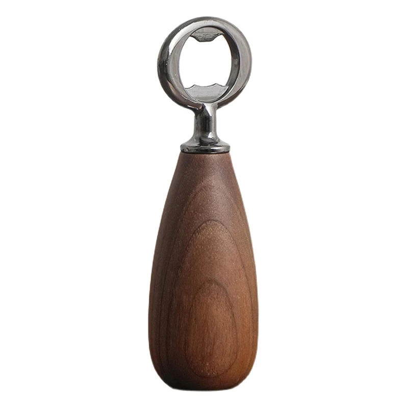 

Bottle Opener Wood Handle Drink Cap Lid Beer Bottle Opener Black Walnut Corkscrew Easy To Carry Launcher Kitchen Gadget Tools