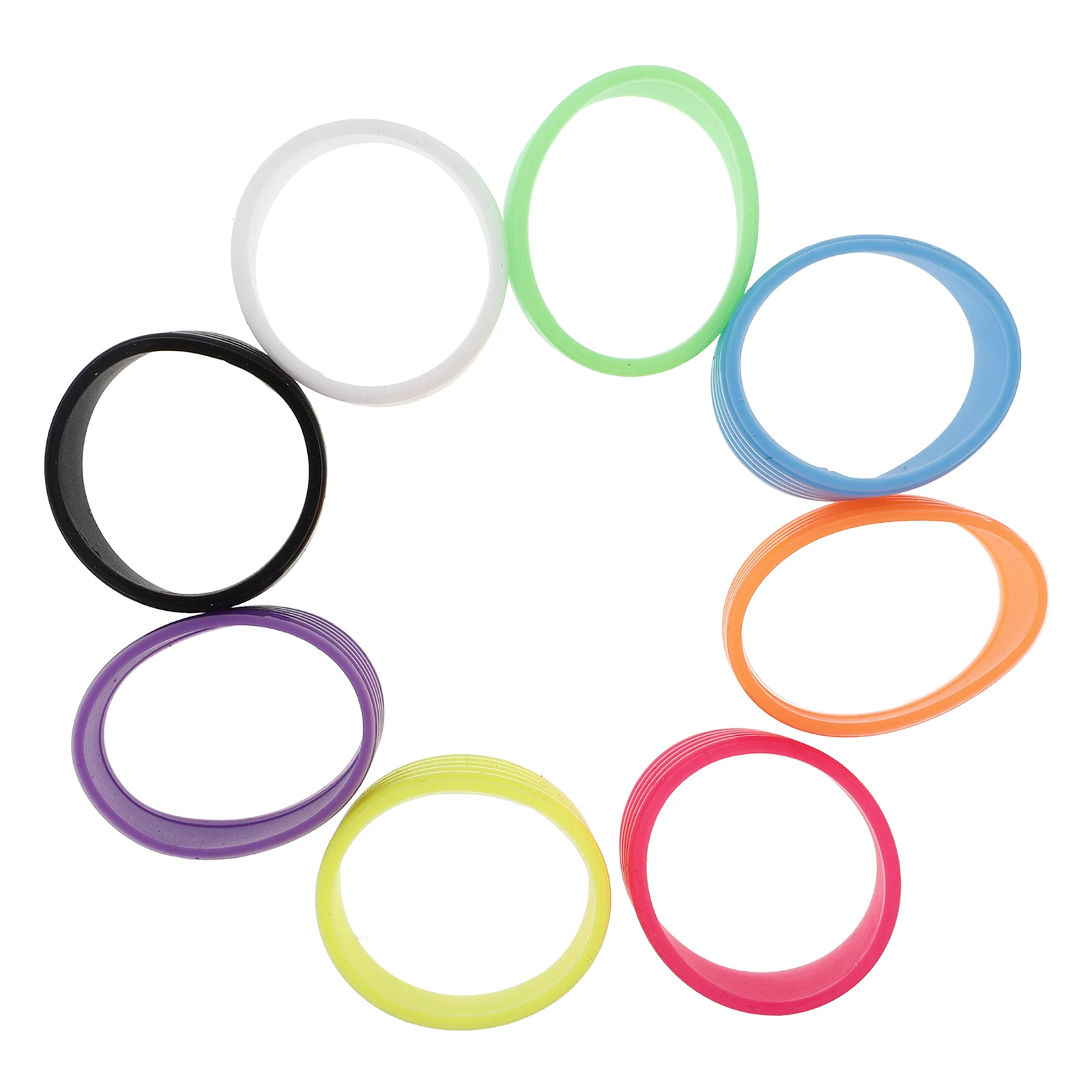 

8 pcs Handle Grip Glue Reusable Racket Ring Silicone Bands Tennis Badminton Sweat Absorption Nonslip Elasticity Overgrip
