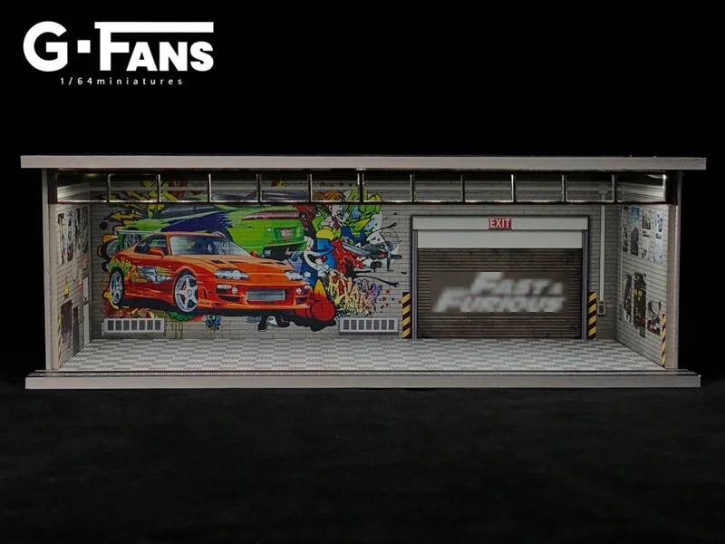 G-FANS 1:64 Garage Diorama Model With LED lights Fast & Furious G FANS Model