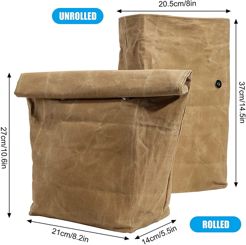 Retro waterproof anti-fouling repeated use bento thermal bag outdoor oil wax canvas lunch thermal bag