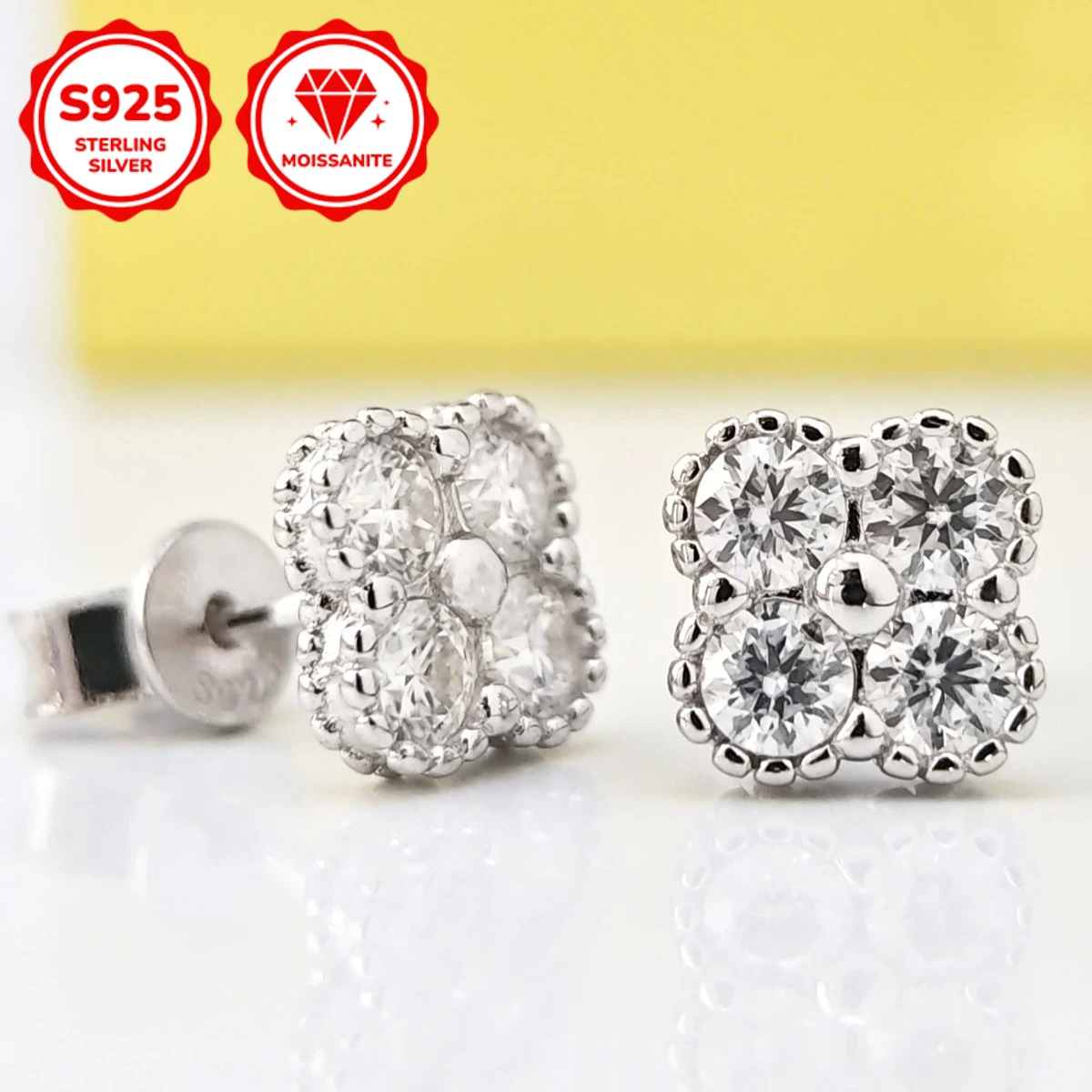 1 Pair 0.4Carat S925 Silver Moissanite Earrings Are A Symbol of Beauty and Elegance, High-quality Engagement/wedding Jewelry.