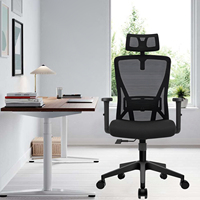 Durrafy Ergonomic Office Chair, Swivel Task Chair with Adjustable Lumbar Support and Armrests, for Home Office Gaming