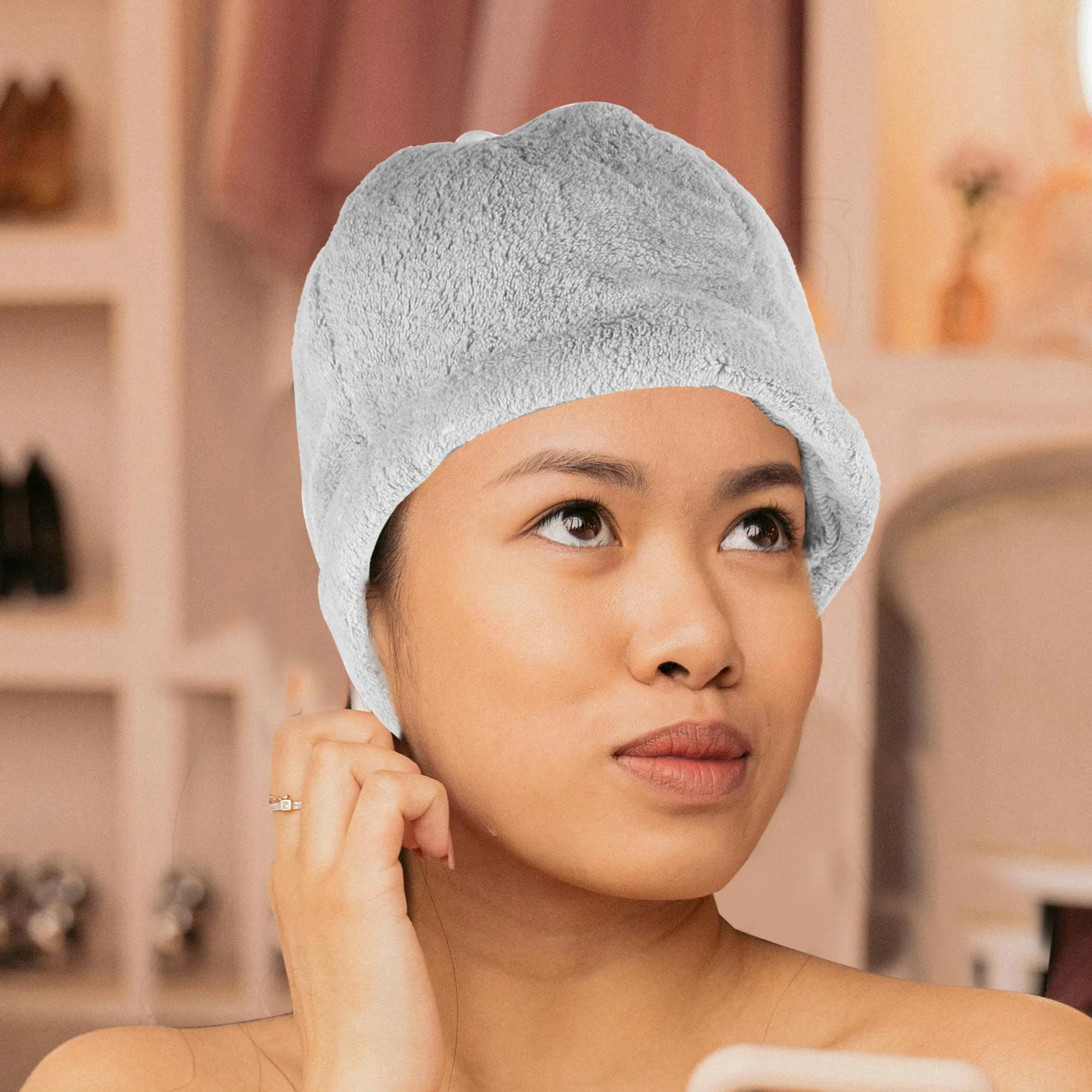 

Felt Sauna Hat Coral Fleece Soft Warm Shower Cap Bath Hat Breathable Sauna Accessories for Men Women Shower Cap Men