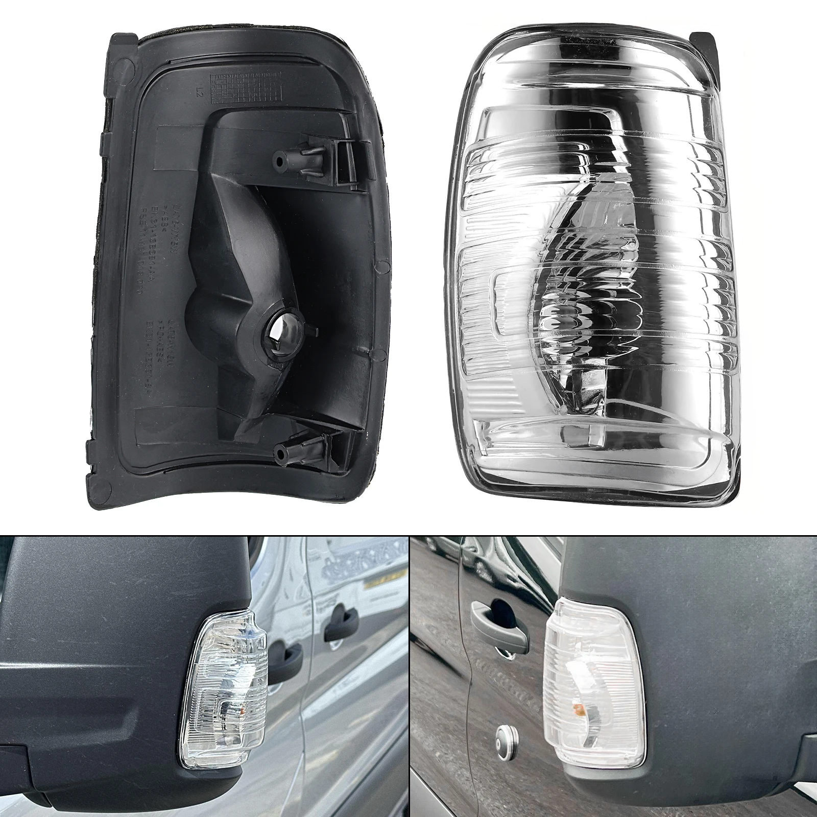 Car Side Mirror Indicator Light Covers Left & Right for Ford Transit MK8 2014+ T150 250 350 2015-2021 1847387 1847389