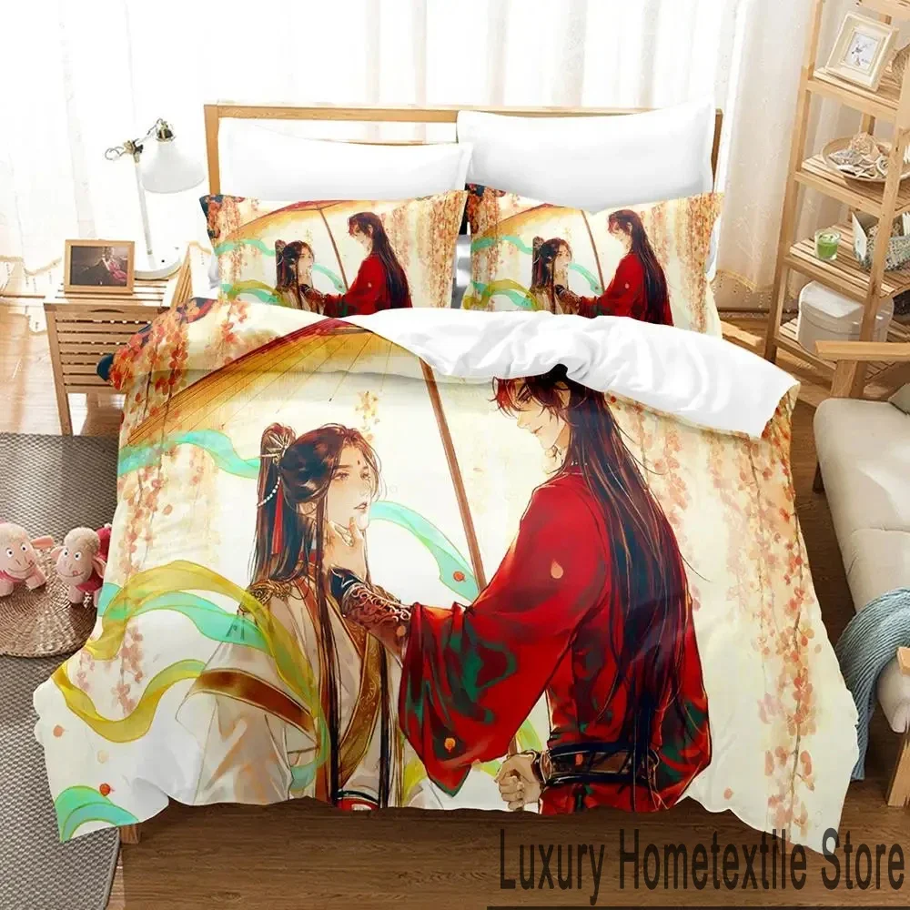 Heaven Official's Blessing Tian Guan Ci Fu Bedding Set Boys Girls Twin Queen King Size Duvet Cover Pillowcase Bed boys Adult