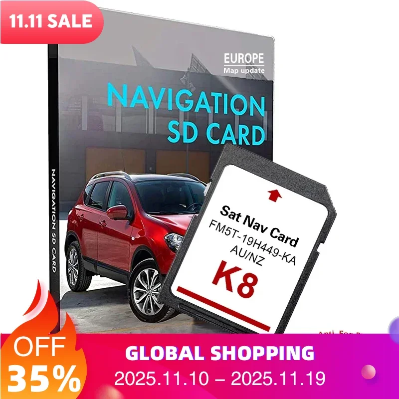 

2022 AU NZ Maps for Ford Ranger Everest Focus Vehicle Sat Nav Navigation SD Card 8GB FM5T-19H449-KA GPS with Anti Fog Sticker