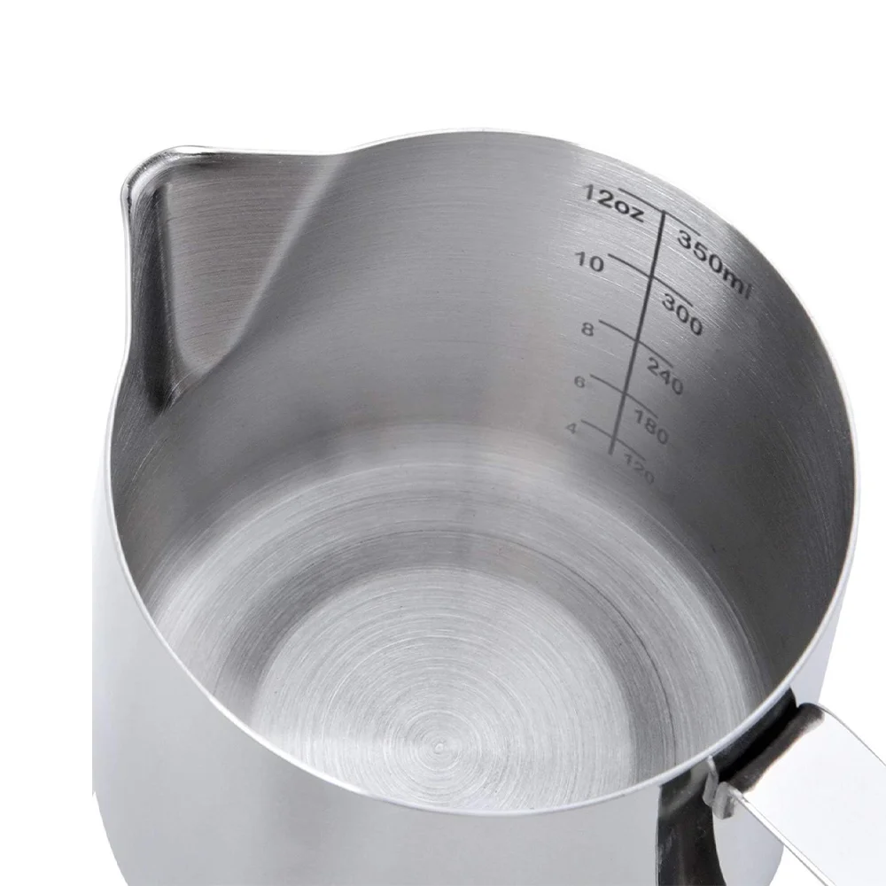 Milchaufschäumkrug Kaffee Milchaufschäumer Krug Edelstahl Nespresso Tassen für Latte Art Barista Kaffee Zubehör leicht zu reinigen – Detail 5