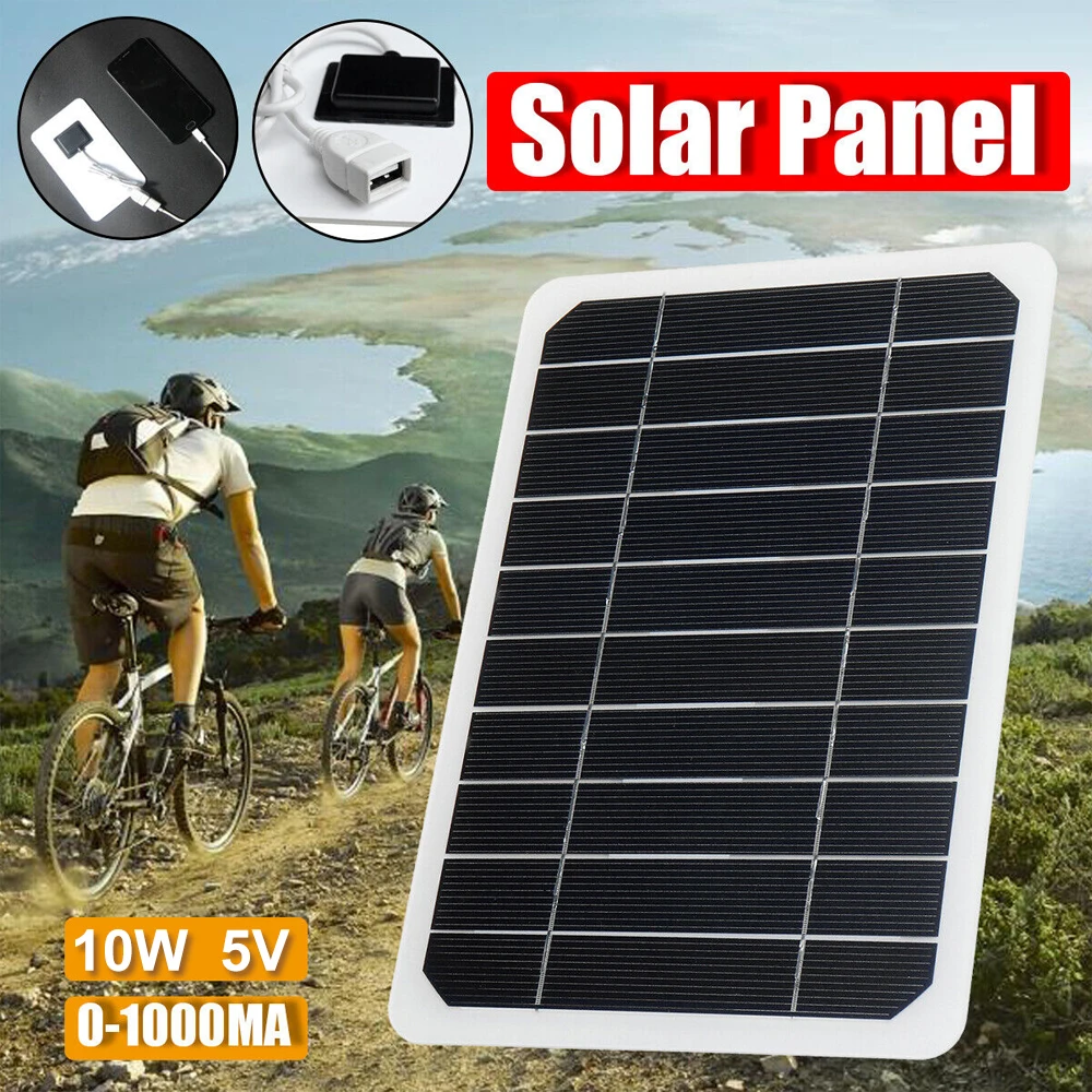 10W Portable Solar Panel DIY 5V Battery Cell Solar Charger Module Outdoor Camping Fishing Flashlight Mobile Phone Charging Plate