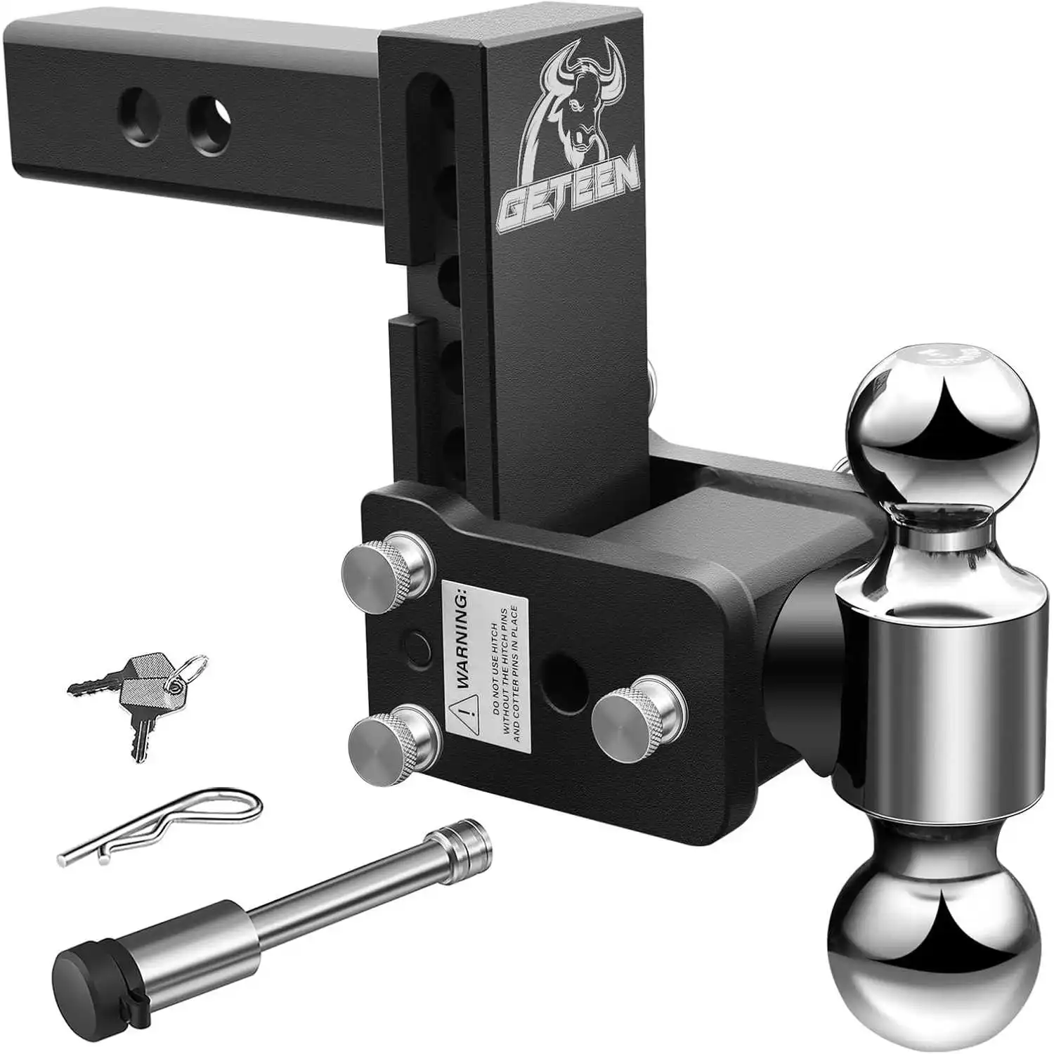 

Adjustable Trailer Hitch Ball Mount Fits 2" Receiver, 5" Drop, MAX 10,000 lb GTW Heavy Duty Aluminum Tow Hitches