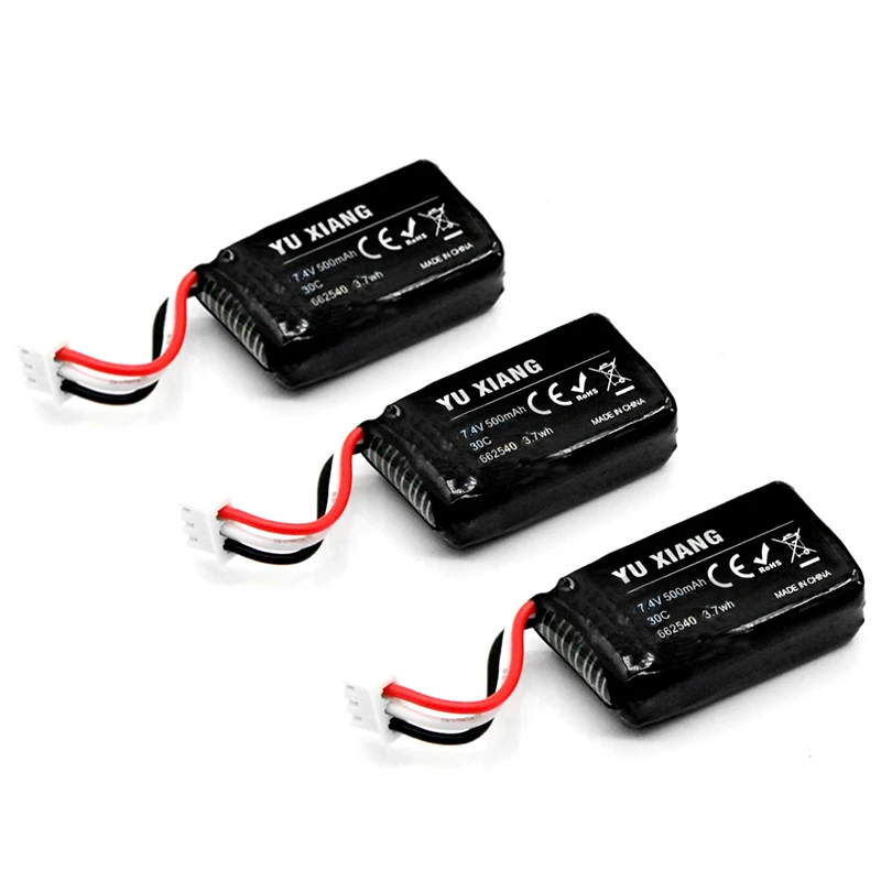 YUXIANG F120เฮลิคอปเตอร์ควบคุมรีโมตอะไหล่7.4V 500MAh Lipo แบตเตอรี่