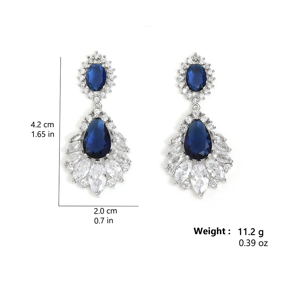 Uilz Fashion Cubic Zircon Chandelier Dangle Drop Earrings for Women Wedding Party Jewelry