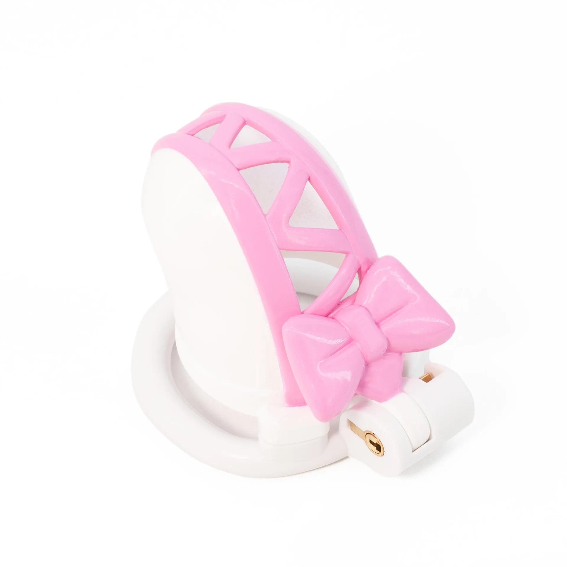 Pink Bow Chastity Cages Sissy Gay Two-tone Craft Chastity Locks Male Locks Pseudo Sissy Chastity Device Escape-proof Cheat-proof - view 4
