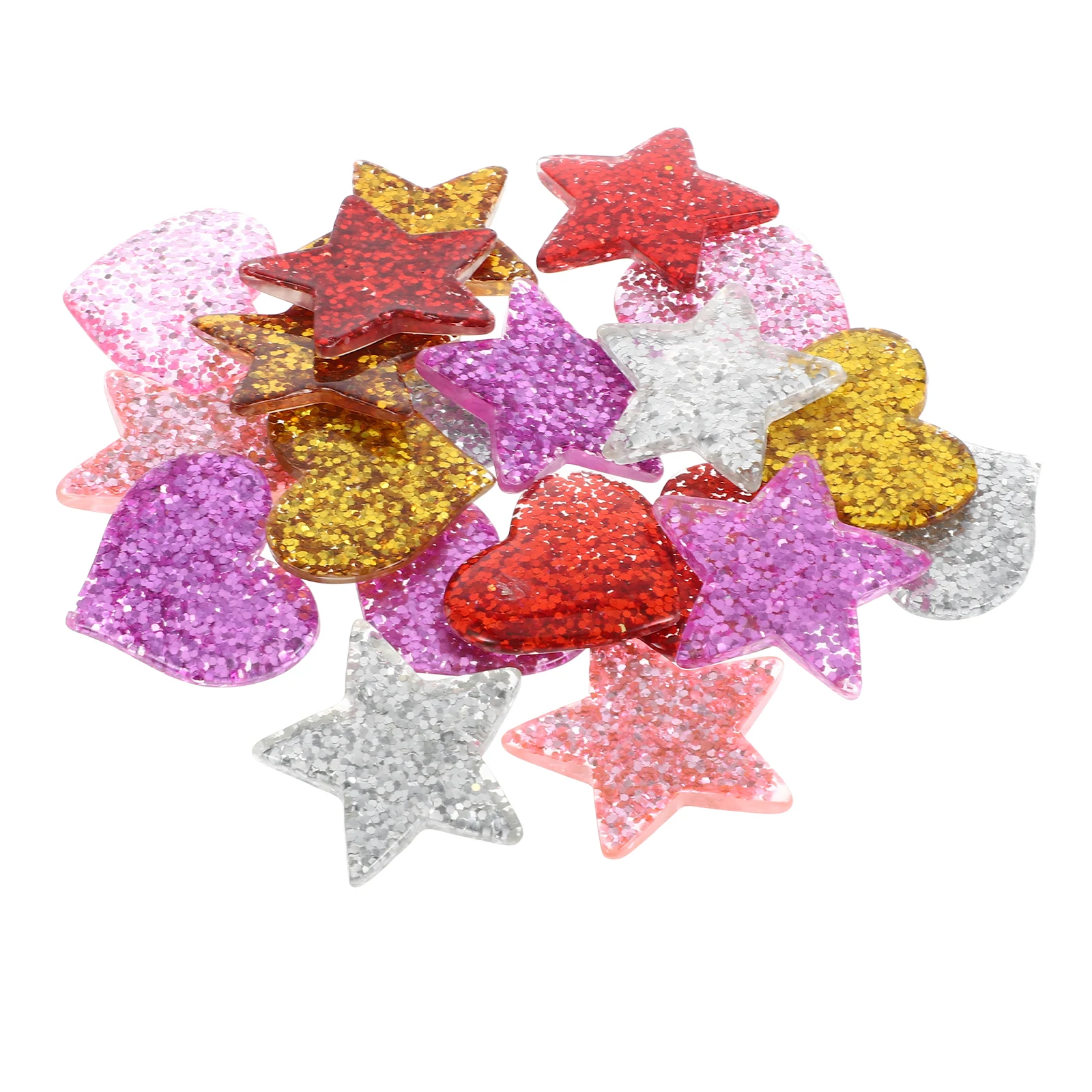 

1 комплект, аксессуары из смолы в форме сердца и звезды для брелка, украшение для шляпы скрапбукинга, блестящий эффект, романтическая блестящая кнопка