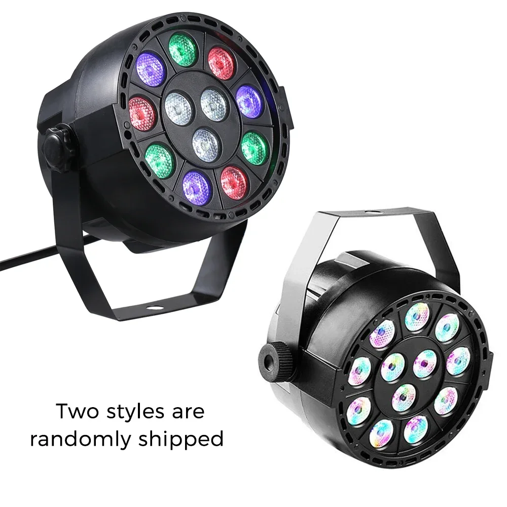 AC90-240V 12 LEDs Par Lights 8 canais RGBW Iluminação de palco de mistura de cores com modo estroboscópico DMX e som ativo para festa discoteca