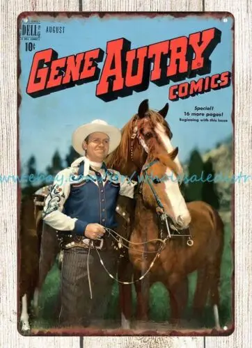 1949 Gene Autry Comics cowboy horse metal tin sign cool wall prints