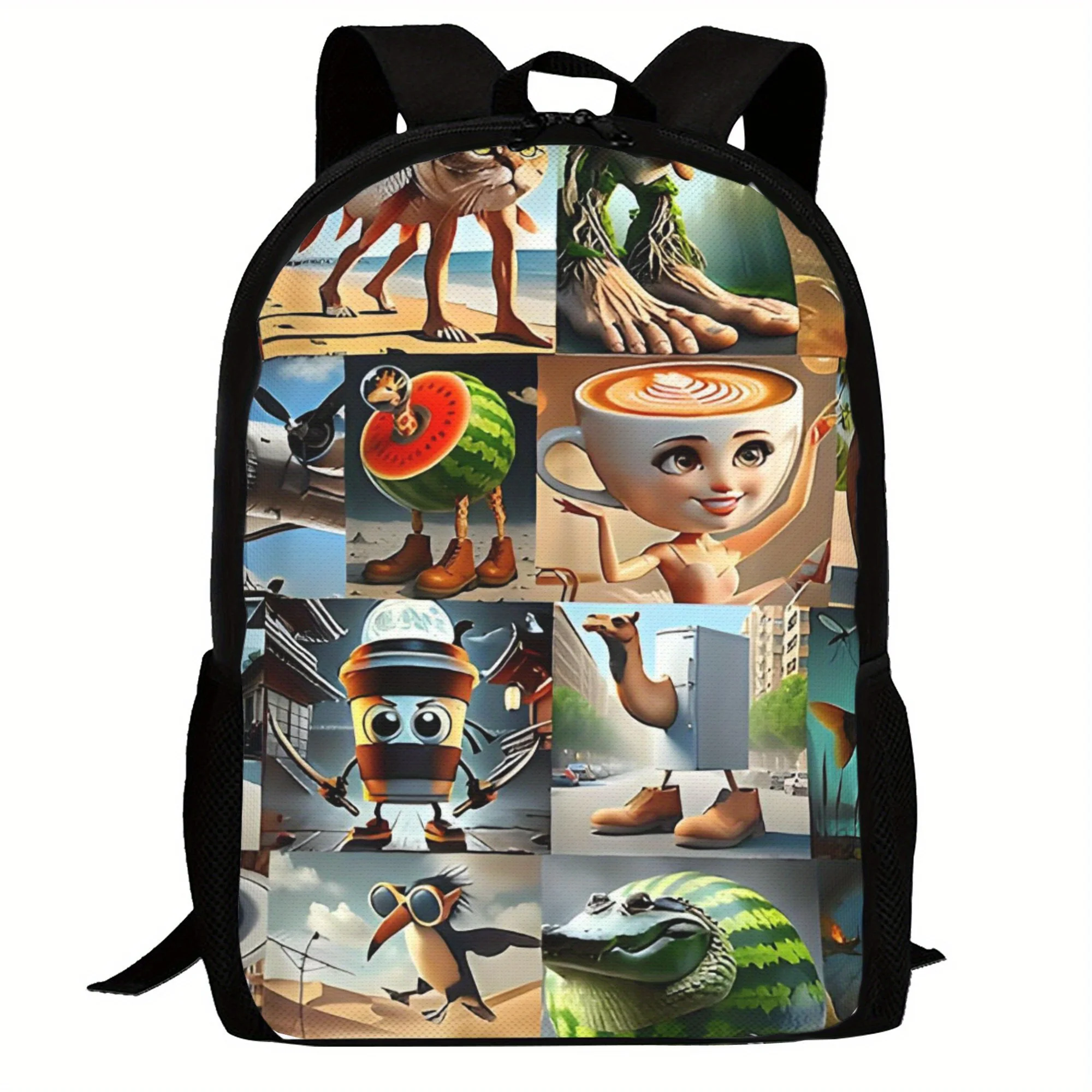 Italian Brainrot Backpack 17 Inch, Italian Brainrot Daypack Fashion Leisure Bag, Unisex Schoolbag for Travel and Work, Large Cap