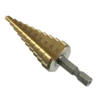 1PC Hex Titanium Step Cone Drill Bit 4-22MM Hole Cutter HSS 4241 For Sheet Metalworking Wood Drilling Power Tools