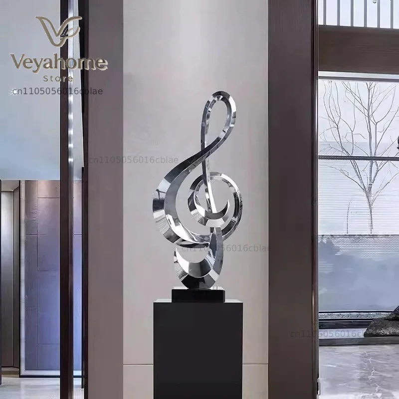 Stainless Steel Treble Symbol Hotel Model Room, Living Room, Art Sculpture, Floor, Corridor, Modern, Simple Decoration