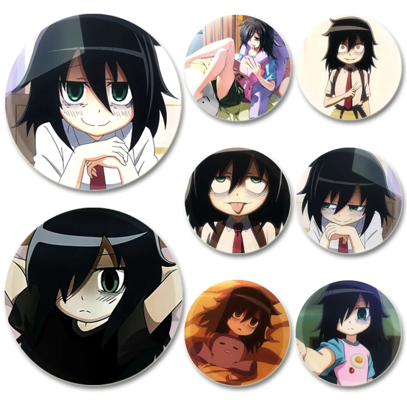 32/44/58mm Round Snap-in Brooches Kuroki Tomoko  Cartoon Badge Handmade Tinplate Badge Collection Accessories Jewelry Gift