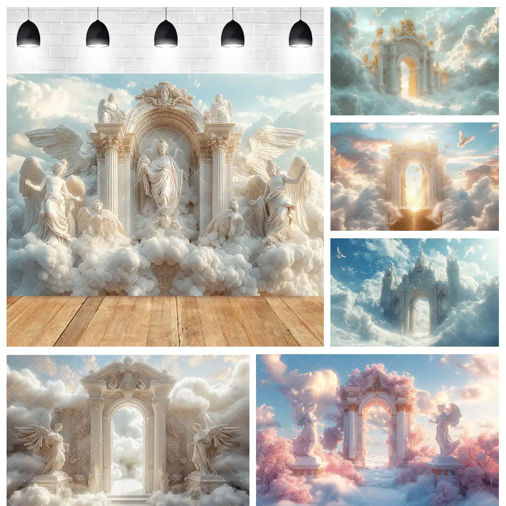 

Stairway to Heaven Angel Sky Gate Kids Baby Shower Birthday Party Backdrop Custom Kids Room Photography Poster Decor Background