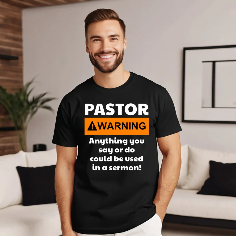 100% Cotton Street Tees Funny Short Sleeve Youth Tshirts Funny Pastor Shirt - Warning Casual Christmas Tops Shirt Crew Neck